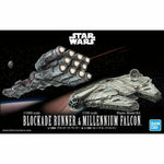 Bandai Star Wars 1/1000 Blockade Runner and 1/350 Millennium Falcon 5055363